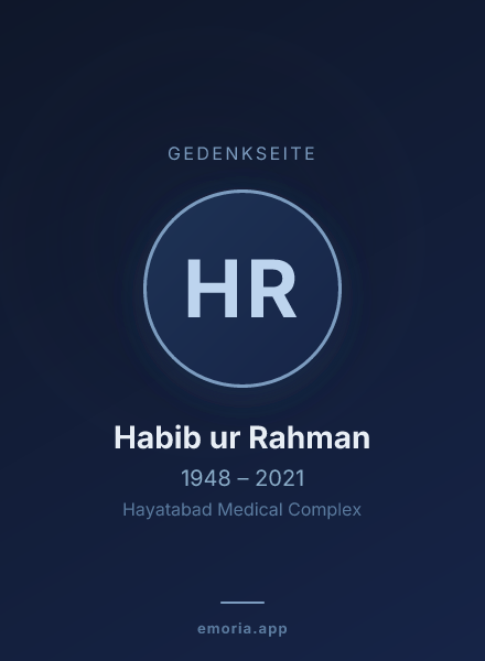 Gedenkportrait von Habib ur Rahman