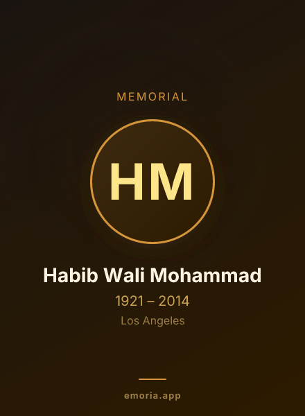 Memorial portrait of Habib Wali Mohammad