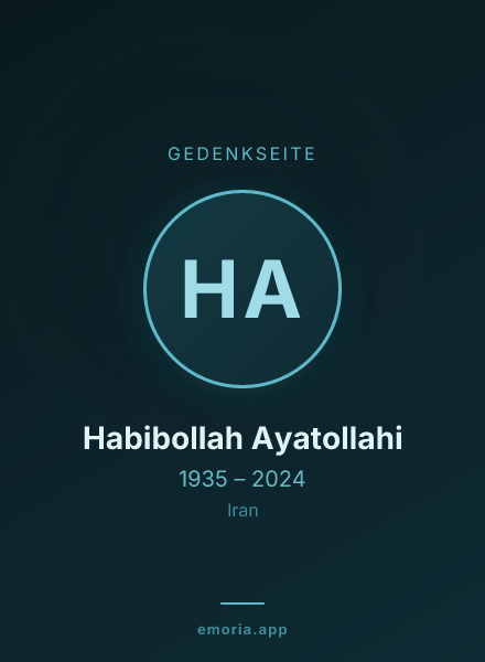 Gedenkportrait von Habibollah Ayatollahi