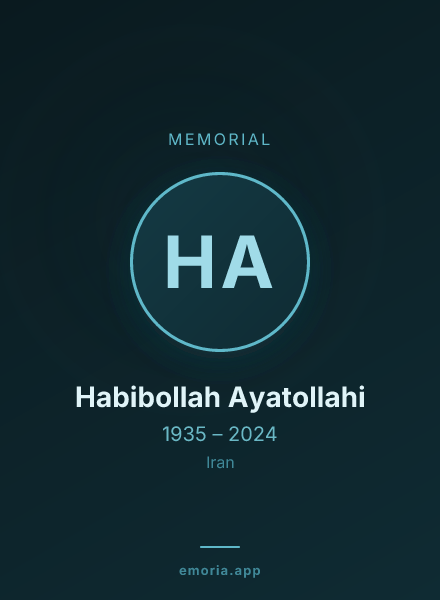 Memorial portrait of Habibollah Ayatollahi