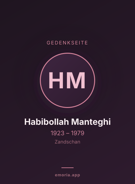 Gedenkportrait von Habibollah Manteghi