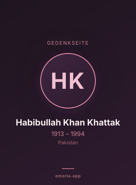 Gedenkportrait von Habibullah Khan Khattak