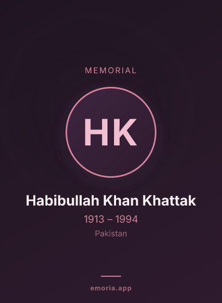 Memorial portrait of Habibullah Khan Khattak