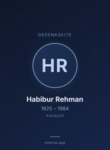Gedenkportrait von Habibur Rehman