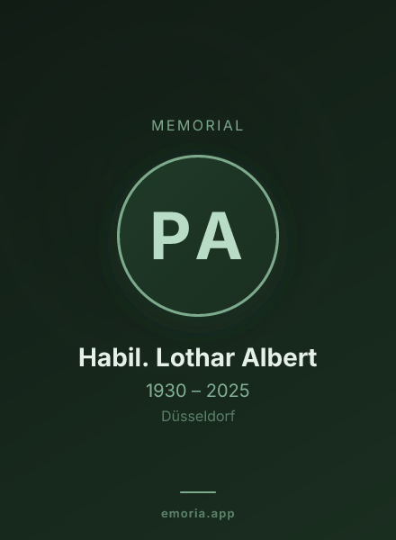Memorial portrait of Prof. Dr. Habil. Lothar Albert