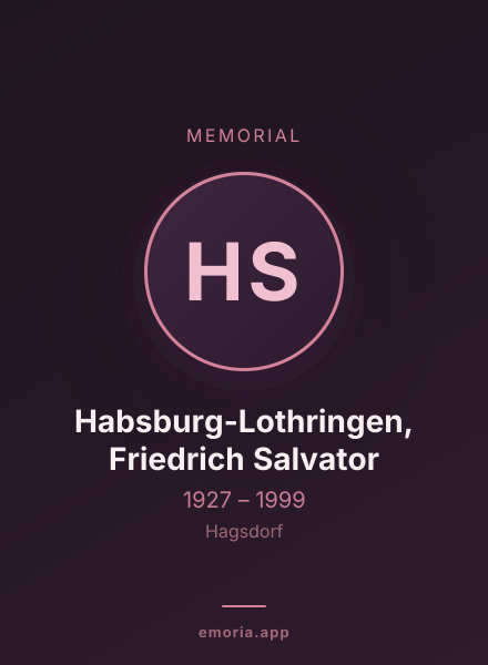 Memorial portrait of Habsburg-Lothringen, Friedrich Salvator