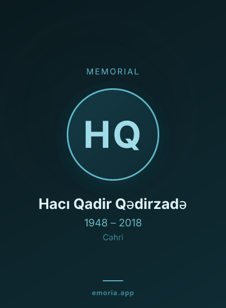 Memorial portrait of Hacı Qadir Qədirzadə