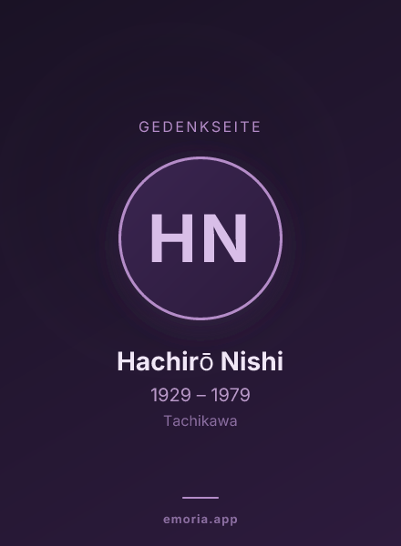 Gedenkportrait von Hachirō Nishi