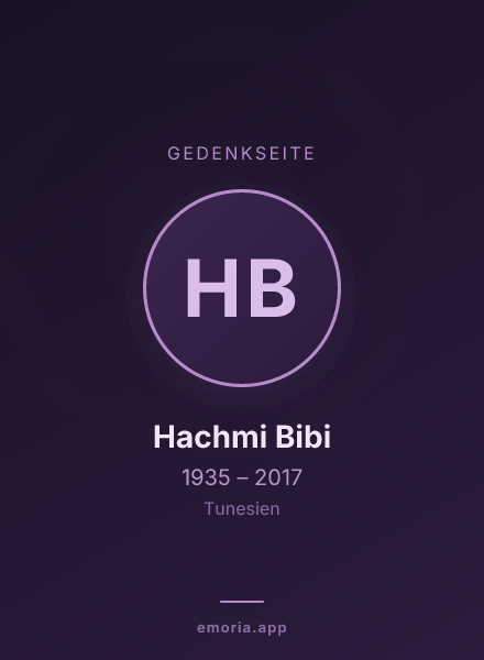 Gedenkportrait von Hachmi Bibi