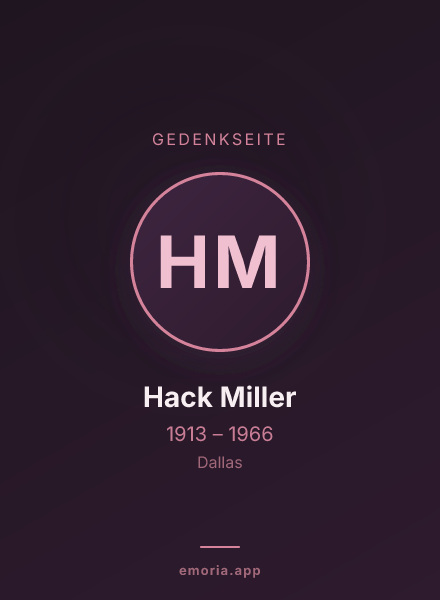 Gedenkportrait von Hack Miller