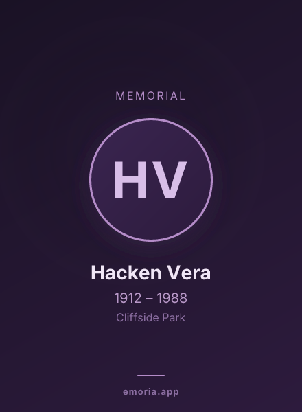 Memorial portrait of Hacken Vera