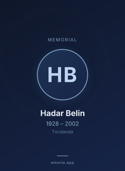 Memorial portrait of Hadar Belin