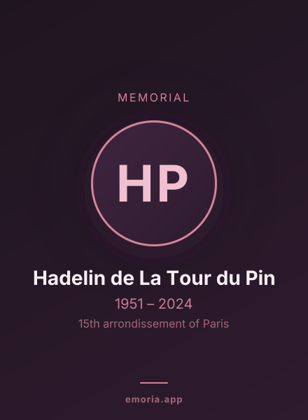 Memorial portrait of Hadelin de La Tour du Pin