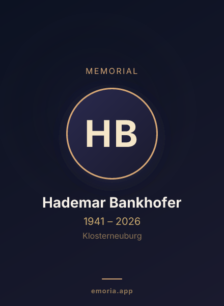 Memorial portrait of Hademar Bankhofer