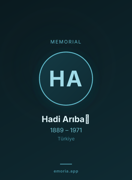 Memorial portrait of Hadi Arıbaş
