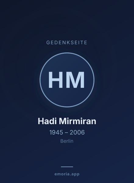 Gedenkportrait von Hadi Mirmiran