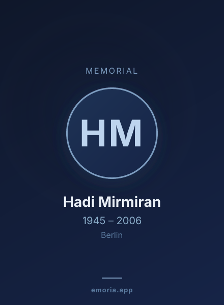 Memorial portrait of Hadi Mirmiran