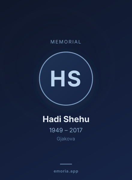 Memorial portrait of Hadi Shehu