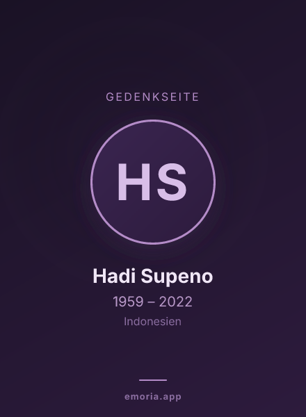 Gedenkportrait von Hadi Supeno