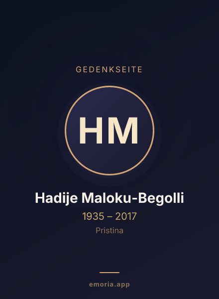 Gedenkportrait von Hadije Maloku-Begolli