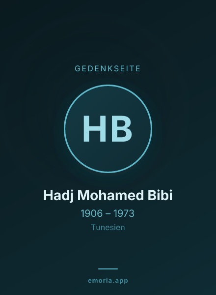 Gedenkportrait von Hadj Mohamed Bibi