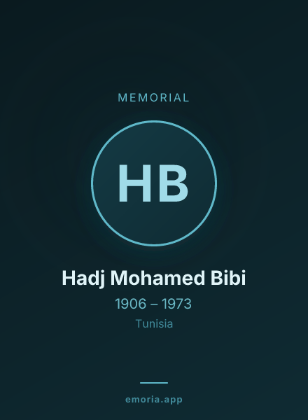 Memorial portrait of Hadj Mohamed Bibi