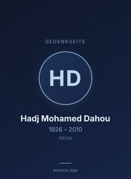 Gedenkportrait von Hadj Mohamed Dahou