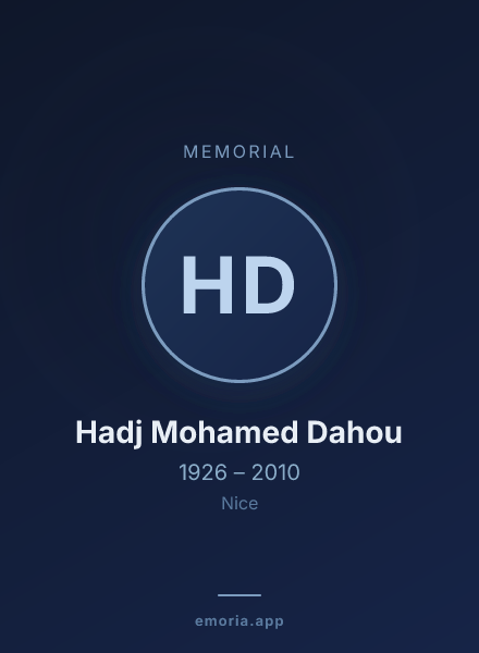 Memorial portrait of Hadj Mohamed Dahou