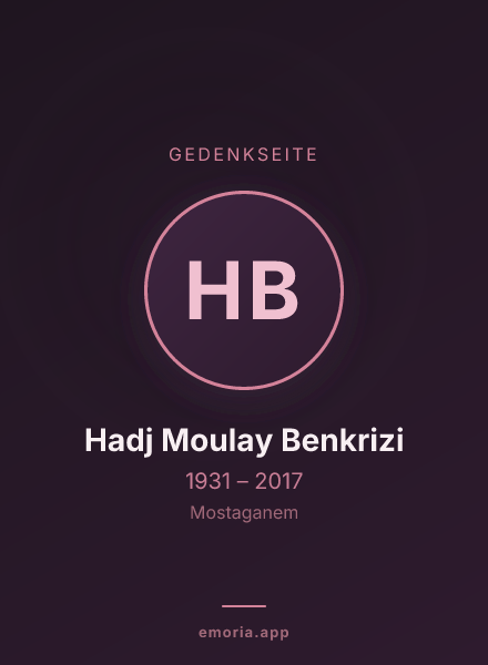 Gedenkportrait von Hadj Moulay Benkrizi
