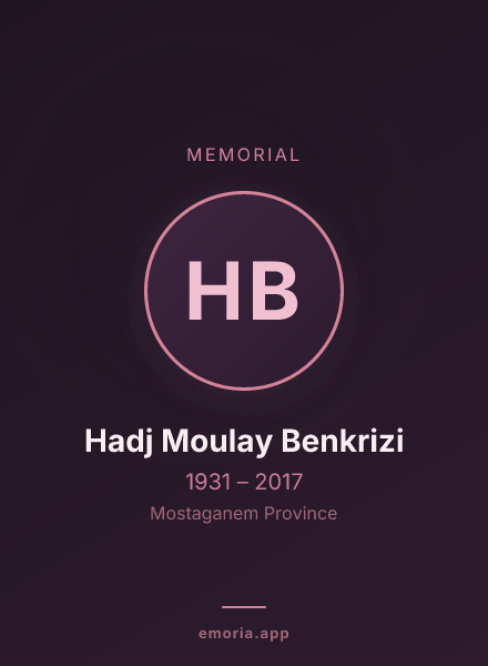 Memorial portrait of Hadj Moulay Benkrizi
