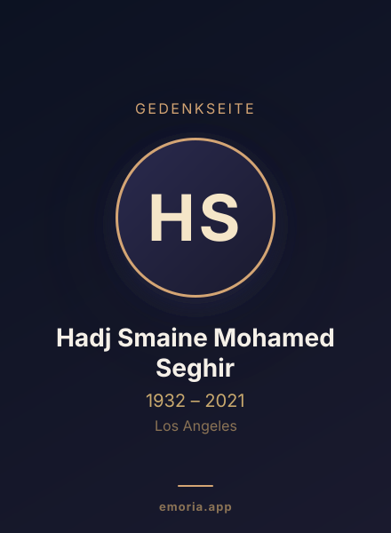 Gedenkportrait von Hadj Smaine Mohamed Seghir