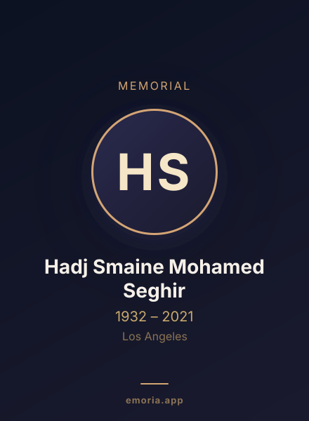 Memorial portrait of Hadj Smaine Mohamed Seghir