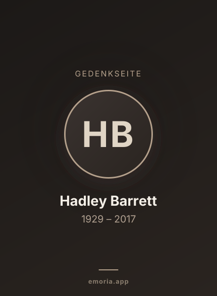 Gedenkportrait von Hadley Barrett