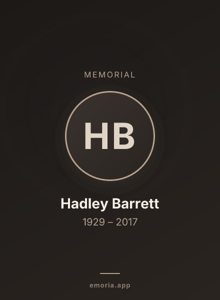 Memorial portrait of Hadley Barrett