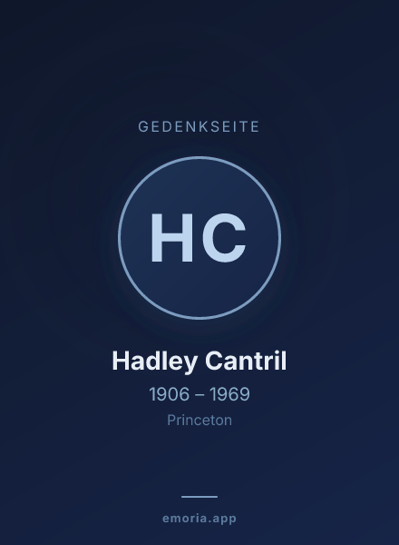 Gedenkportrait von Hadley Cantril
