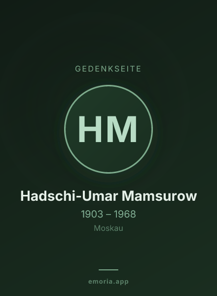 Gedenkportrait von Hadschi-Umar Mamsurow