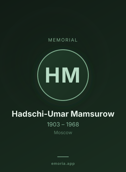 Memorial portrait of Hadschi-Umar Mamsurow
