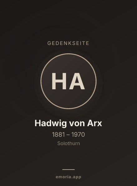 Gedenkportrait von Hadwig von Arx