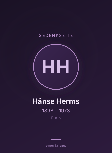 Gedenkportrait von Hänse Herms