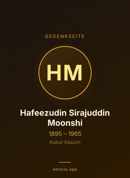 Gedenkportrait von Hafeezudin Sirajuddin Moonshi