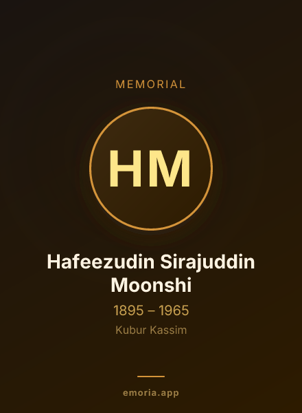 Memorial portrait of Hafeezudin Sirajuddin Moonshi