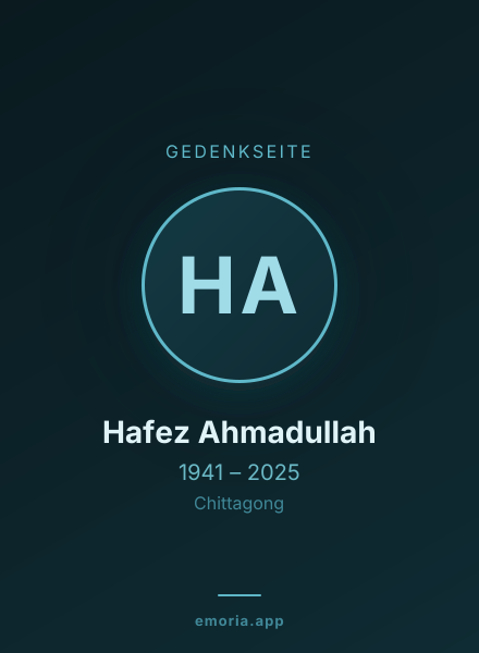 Gedenkportrait von Hafez Ahmadullah