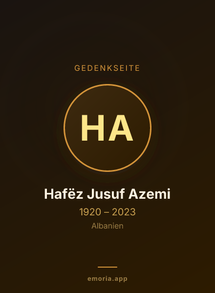 Gedenkportrait von Hafëz Jusuf Azemi
