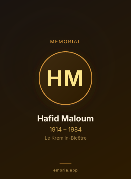 Memorial portrait of Hafid Maloum