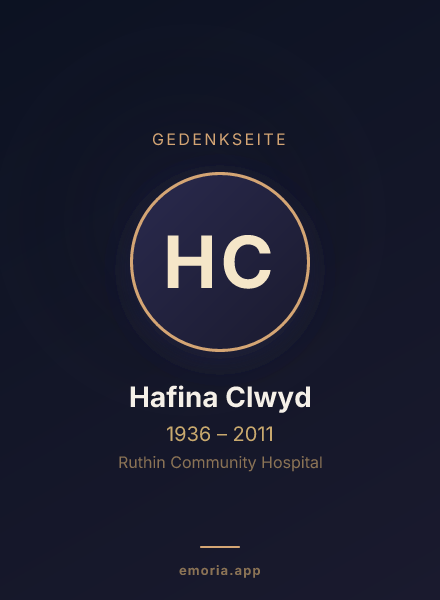 Gedenkportrait von Hafina Clwyd
