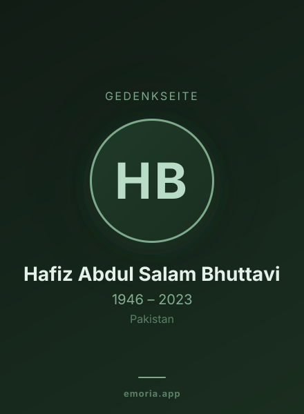 Gedenkportrait von Hafiz Abdul Salam Bhuttavi