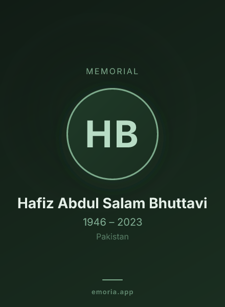 Memorial portrait of Hafiz Abdul Salam Bhuttavi