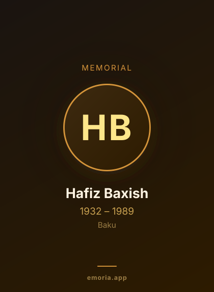 Memorial portrait of Hafiz Baxish