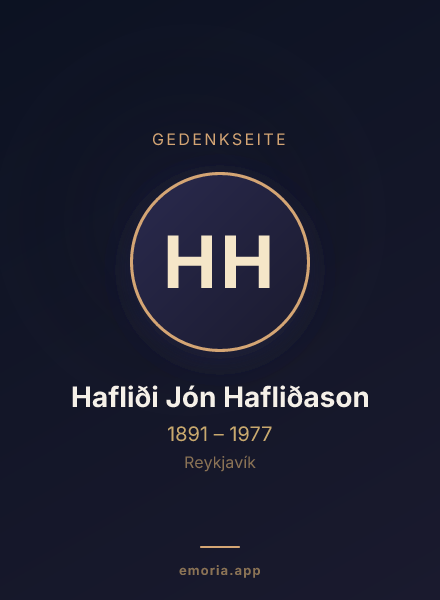 Gedenkportrait von Hafliði Jón Hafliðason