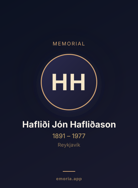 Memorial portrait of Hafliði Jón Hafliðason
